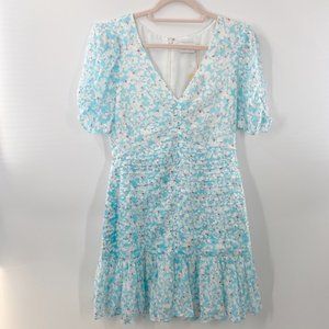 NWT Tanya Taylor Pansy Ruched Silk Floral Dress